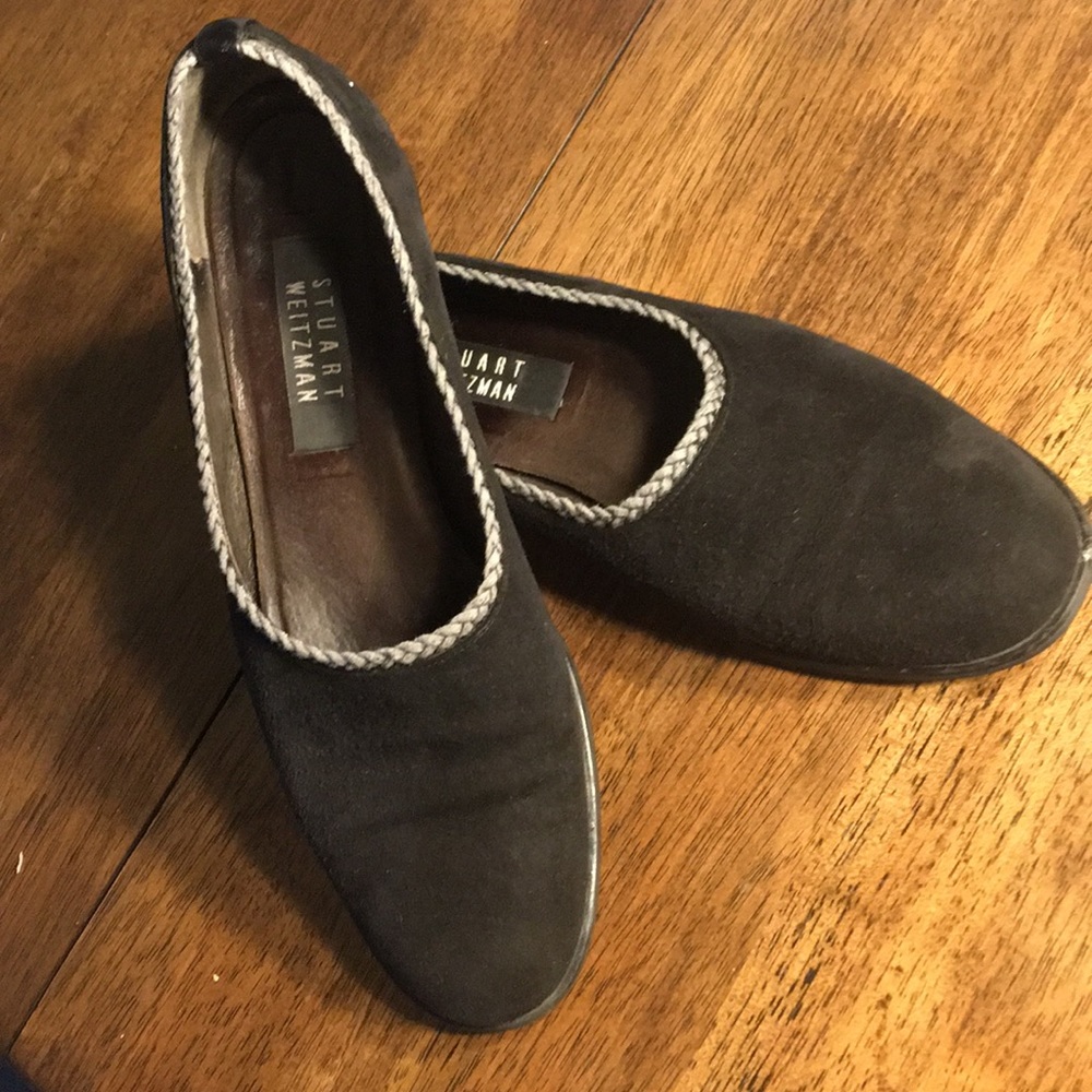 Stuart Weitzman suede Braided Flats -  9N